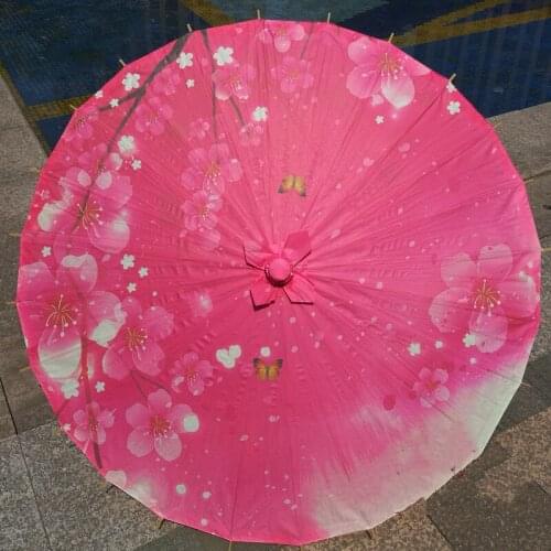 Diameter 84cm Butterfly love peach blossom Handmade Oiled Paper Umbrella Chinese Parasol Decoration Gift Dancing props umbrella