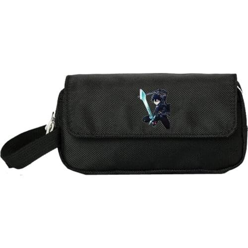 Anime Sword Art Online Pencill Case Cosmetic Cases Makeup Bag Child Girls Double Zipper pecill Bag Handbag Purse