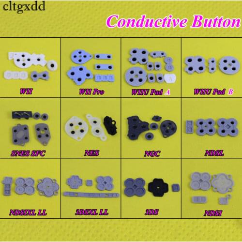 Cltgxdd 1Set For WII Pro WIIU Pad Conductive Rubber Adhesive Button Pad Set For Nintendo DS Lite DSL SNES NES for 3DS 3DSXL LL