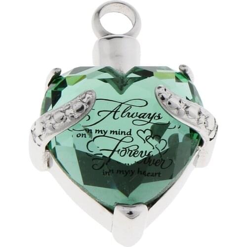 Crytsal Heart Cremation Keepsake Memorial Pet Ash Urn Pendant
