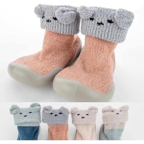 Baby shoes for toddlers kids newborns first walk boy girl non slip socks with soles rubber antiskid Sneakers infant shoes