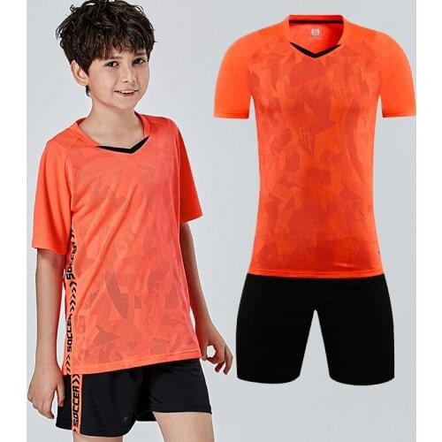 Blank Adult Model Uniform 8822 Boys Girls Soccer Jersey Set Football Training Sport Suit DIY Print