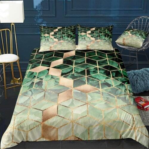Leaves And Cubes Bedding Set For Bedroom Soft Bedspreads For Double Bed Home Duvet Cover Quality Quilt Cover+Pillowcasex2