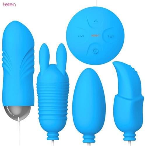 Leten Dual Vibrating Eggs Thrusting Bullet Vibrator Licking Clitoral G Spot Stimulator Rabbit Ear Nipple Clamp Vibromasseur Anal