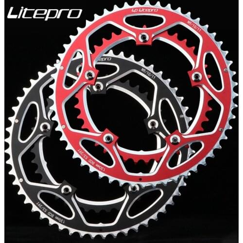 LP Litepro Bicycle Chain Wheel Round 130BCD 53t -39t Road Aluminum Alloy Double Disc Support 9/10/11 Speed MTB Bike Chainring