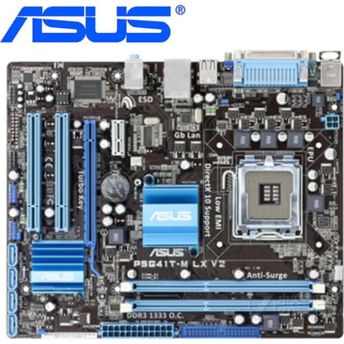 LGA 775 ASUS P5G41T-M LX V2 Motherboard DDR3 8GB G41 P5G41T-M LX V2 Desktop Systemboard Mainboard PCI-E X16 VGA P5G41T Used