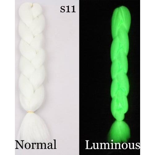 Shining Braiding Hair Glowing Synthetic Jumbo Braids Hair In The Darkness Soft Braid Hair Extensions 24inch 100g