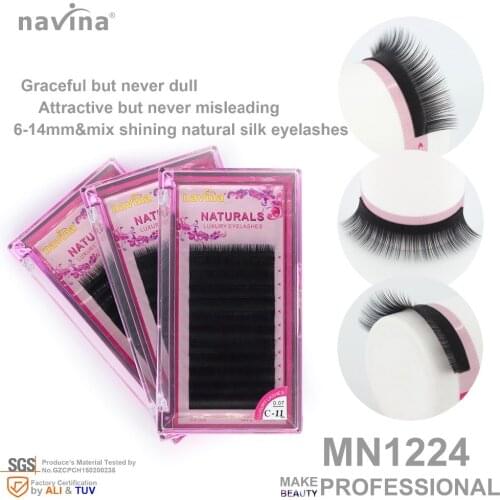 Navina False mink eyelashes of makeup, curl CD, thickness 0.07-0.15mm, length 6-14mm
