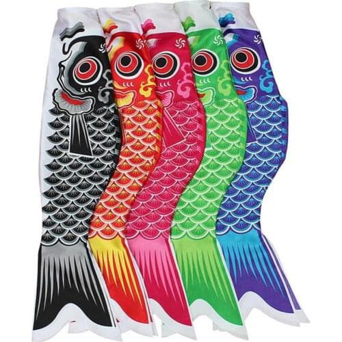 100/70/55/40cm Japanese Carp Climbing Flag Wind Socks Fish Kites Infant Streamer Children Tent Confetti Flag Streamer Fish Flag