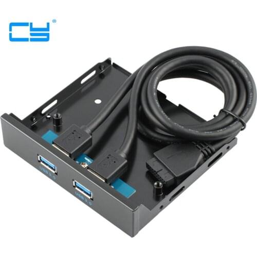 New Floppy Bay Internal 20 Pin 2 Ports USB 3.0 Front Panel Bracket Cable usb3.0 to 20pin/19pin