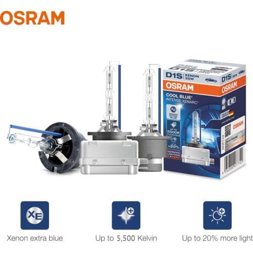 OSRAM D1S D2S D3S D4S CBI Xenon HID Cool Blue Intense 12V 35W Car Xenon Headlight 5500K Extra Blue White Light, 1x