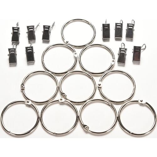 10 Pcs/lot Movable ring Stainless Steel Curtain Rod Clips Window Shower Curtain Rings Clamps Drapery Clips Clamp Wholesale