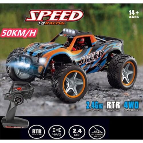 1:10 All-Terrain Off-Road Remote Control Car 4WD 50KM/H Big Foot High Chassis 6KG High Torque Servo Electric RC Car With Lignht