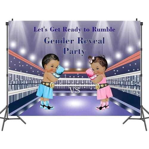 Cute Little Boxer Boy or Girl Ring Backdrop Baby Show Full Moon Party Decorated Child Photography Photo Background Vinyl Banner