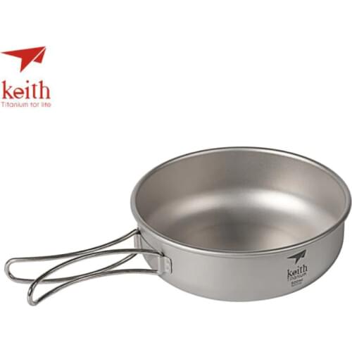 Keith Camping Titanium Bowls 300ml-600ml With Titanium Folding Handles Folding Bowls Cookware Tableware Cutlery Ti5323-Ti5326