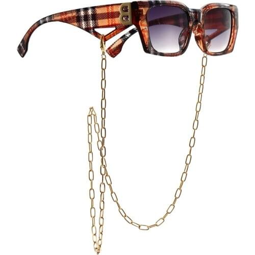 Fashion Punk Sunglasses Women Luxury Brand Designer Sun Glasses Men Vintage Shades Eyeglasses Chain Decoration Oculos De Sol