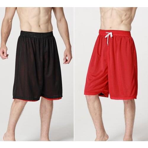 High quality 2020 Summer Active joggers beach streetball elastic shorts Double mesh reversible breathable knee length short