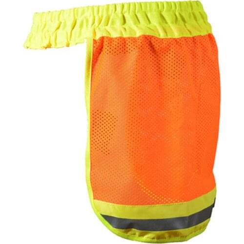 Safety Hard Hat Helmet Neck Cover Sun Protector Reflective Stripe Neon High Visibility Elastic Breathable Mesh Shield