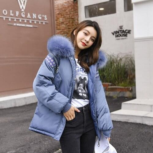 New Collection Hot Fashion Coat Winter Jacket Womens Hooded Warm Parkas Coat Big Fur Collar Female Oversized D190826
