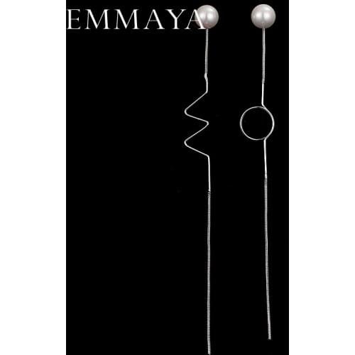 EMMAYA Trendy Drop Earrings Big Long Dangle New Pearl Earrings for Women Fashion Jewelry