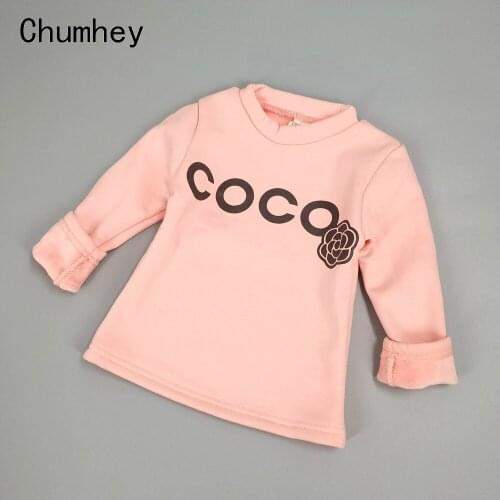 12M-4T Baby Girls Winter Shirt Winter Top Warm Fleece Shirt Toddlers Kids Bottoming Top Long Sleeve Pullover 12 18 24 white pink