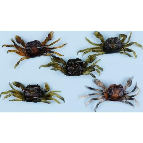 1PCS Soft Fishing Lures Artificial Bait Crab with Sharp Hooks, Jigging Lure Sea Creature Tackle Fake Bait