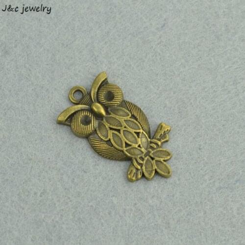 10Pcs vintage Antique Bronze Charms diy Bracelet Necklace owl Pendant 30*16mm 3237B