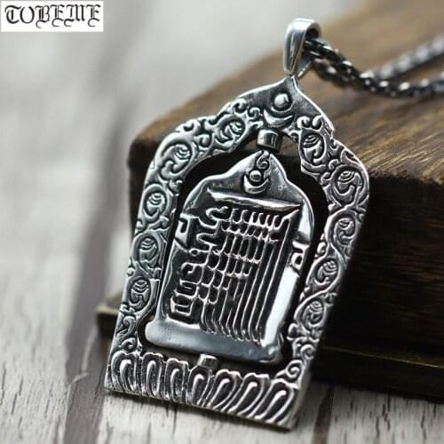 100% 925 Silver the Buddhist Klachakra Pendant Necklace Tibetan Klachakra Symbol Pendant Necklace Good Luck Amulet