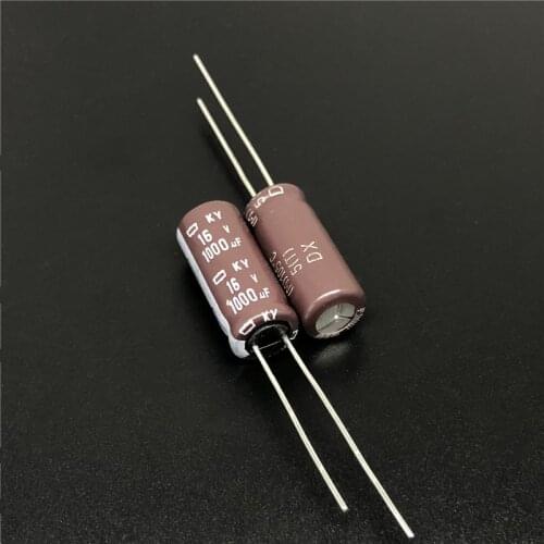 100pcs 1000uF 16V NIPPON NCC KY Series 8x20mm Low ESR 16V1000uF Aluminum Electrolytic Capacitor