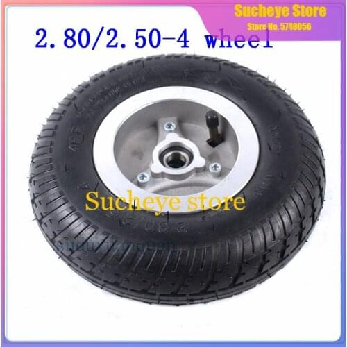 2.80/2.50-4 wheel 2.50-4 tire 4inch hub rims with tyre inner tube for Baby carriage,Elderly Mobility scooter,3wheel standing car
