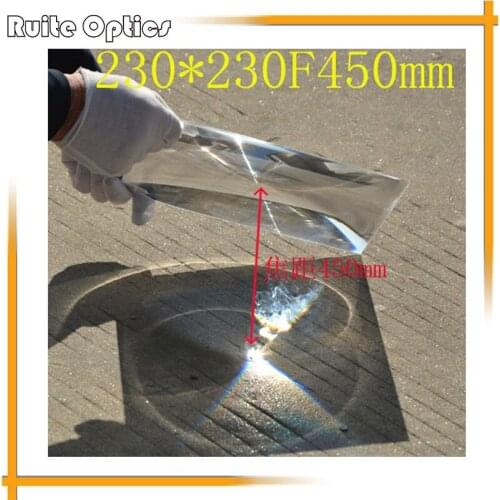 2pcs 230x230mm Fresnel Lens Focal Length 450mm Plane Magnifier Ignition Stage Lights Traffic Lights Projector Advertising Lights
