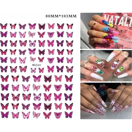 3D Nail Sticker Foil Nails Art Decoration Nail Supplies Exquisite Butterfly Design Stickers for Nails Manicure Accessories