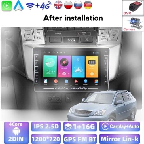 1280*720 HD Android For Lexus RX300 RX330 RX350 RX400H 2003 -2009 Car Stereo Radio Gps BT Player Canbus WIFI SWC FM carplay DVR