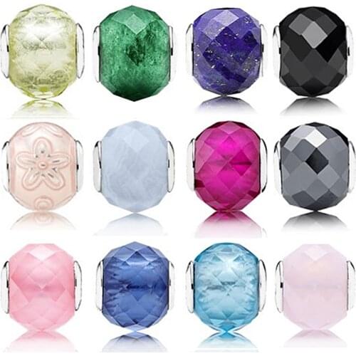 New High-quality Fashion 100% 925 Sterling Silver E Italian-style Murano Glass Beads For European Bracelets Diy Jewelry Original