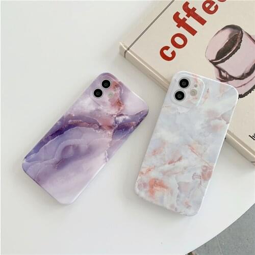 Luxurious Marble Stone Texure Case For iPhone 11 12 Pro Max 7 8 Plus 12 Mini X XR XS Max SE 2020 Soft IMD Protective Back Cover