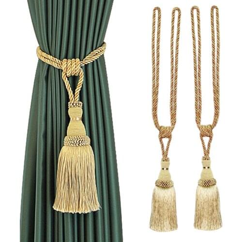 2Pcs Tassels Curtain Tieback Home Decoration Curtain Holder Buckle Rope Curtain Hanging Balls for Livingroom Bedroom Accessories
