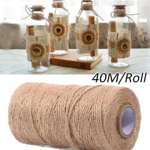 40M/Roll 1mm Jute Ropes Natural Hemp Rope Jute Cord Durable String For DIY Wedding Halloween Christmas Gift Supply