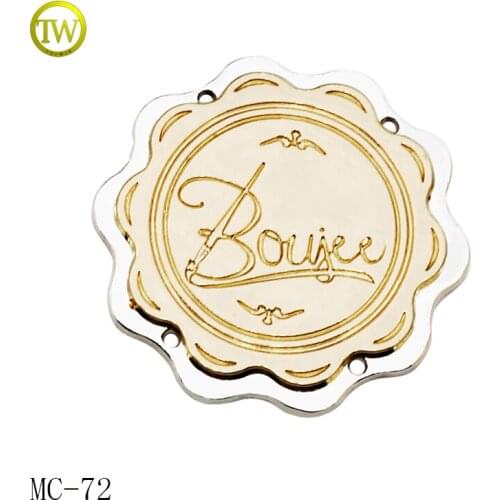 Factory custom zinc alloy 2 colors metal logo tags for clothing/scarf