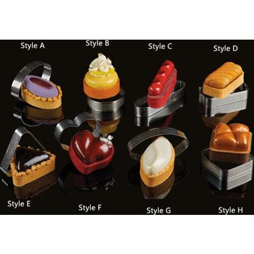 SHENHONG Tartlet Molds French Dessert Mousse Fruit Tart Ring Quiche Cake Mold Tartelettes au Citron Tarte Tatin Cheese Pie