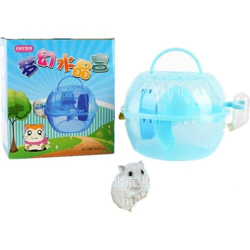 Hamster House Cage Portable Hamster Cage Transparent Plastic Mouse House -equipped Accessories Hamster New Style WY70402
