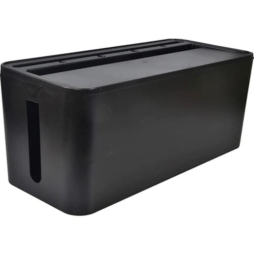 Cable Management Box for Desk Cable Management and Power Strip Box Solutions(Black)