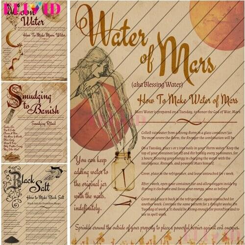 Martian Water, Black Salt, Moon Water Posters And Prints Shadow Book Page Wall Art Canvas Painting Decoration For Living Room