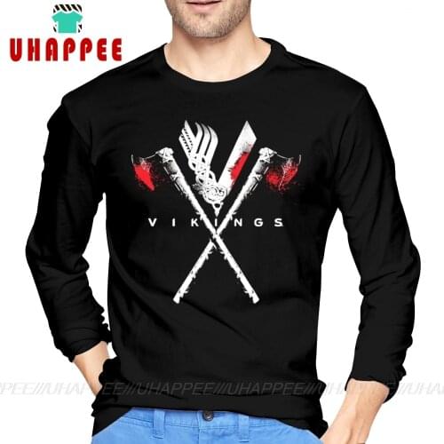 Men Vikings Logo O Neck Cotton Custom Long Sleeve Plus Size Primer T Shirt Stylish T-shirts Men For Halloween