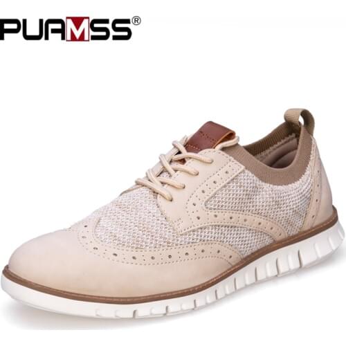 2019 New Men Shoes Lace-Up Breathable Brogue Wedding Shoes Men Dress Shoes Male Formal Footwear Plus Size 46