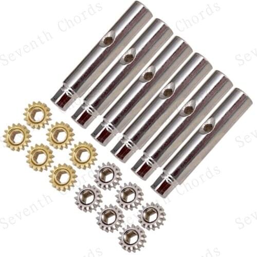 A Set Guitar Tuning Pegs Tuners Machine Heads 1:15 Gear and Pins (Diameter 6mm,Sting Through Hole for Pin Middle)