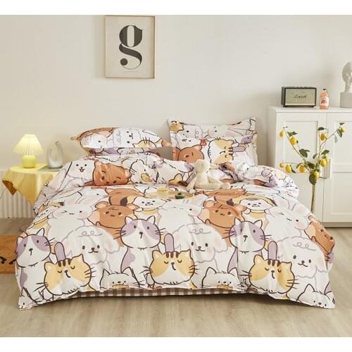 Cartoon Style Duvet Cover Set 200x200 Pillowcase 3Pcs,210x210 Quilt Cover,Extra Large,Cute Animal Pattern Bedding Set