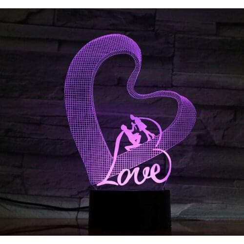 Nighdn 3d Lamp Night Light ValentineS Day Romantic Gifts Led Beside Lighting Table Lamp Bedroom Sleep Light Home Decor