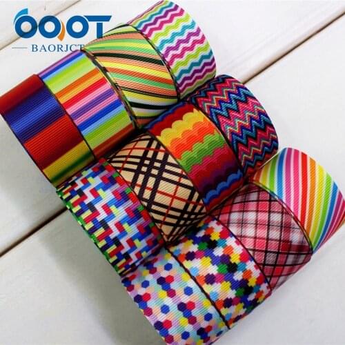 OOOT BAORJCT 174156,25mm geometry Printed grosgrain ribbon,DIY handmade,Wedding decoration materials, Valentines Day essential
