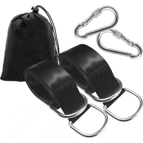 Camping Extension Rope Hammock Straps Swing Nylon Outdoor Tactical Backpack Bag Strap Carabiner Outdoor Hiking Hanging Belt
