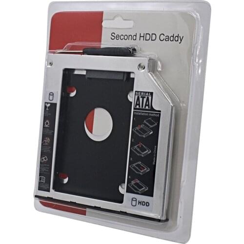 CHIPAL SATA to SATA 2nd HDD Caddy 9.5mm 2.5 " 2TB SSD Case Hard Disk Drive Enclosure Adapter for Laptop CD-ROM DVD-ROM OptiBay
